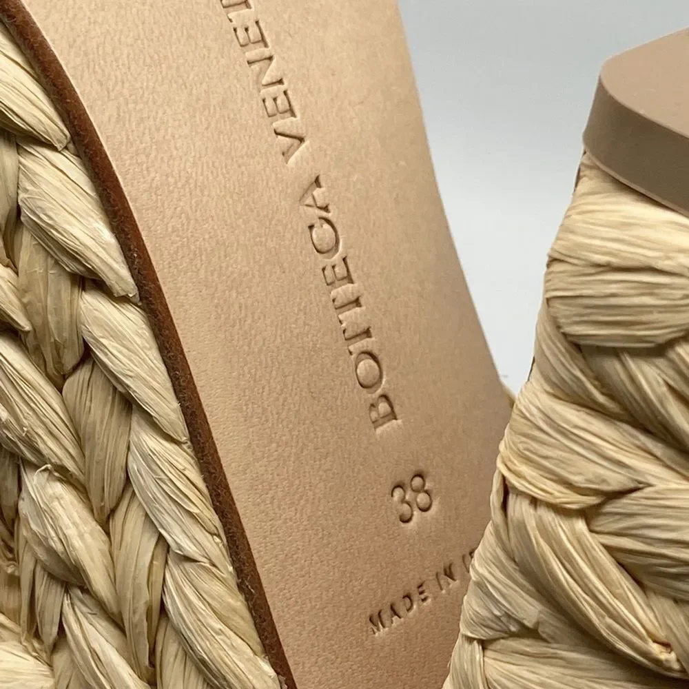 Bottega Veneta Trinity Weave Raffia Platform Sandals size 38